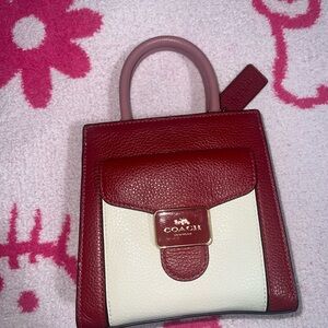 Coach Red and Cream Mini Bag